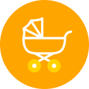 Icon of a baby stroller.